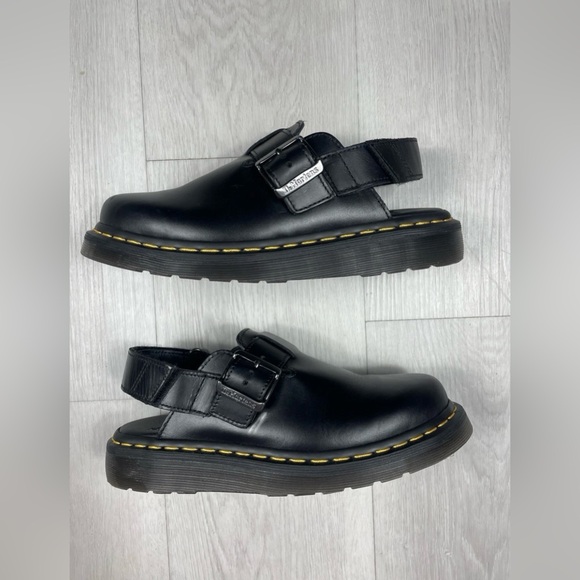 Dr. Martens Jorge II Slingback Buckle Leather Mules Black Size 7 US / 5UK - Picture 1 of 9